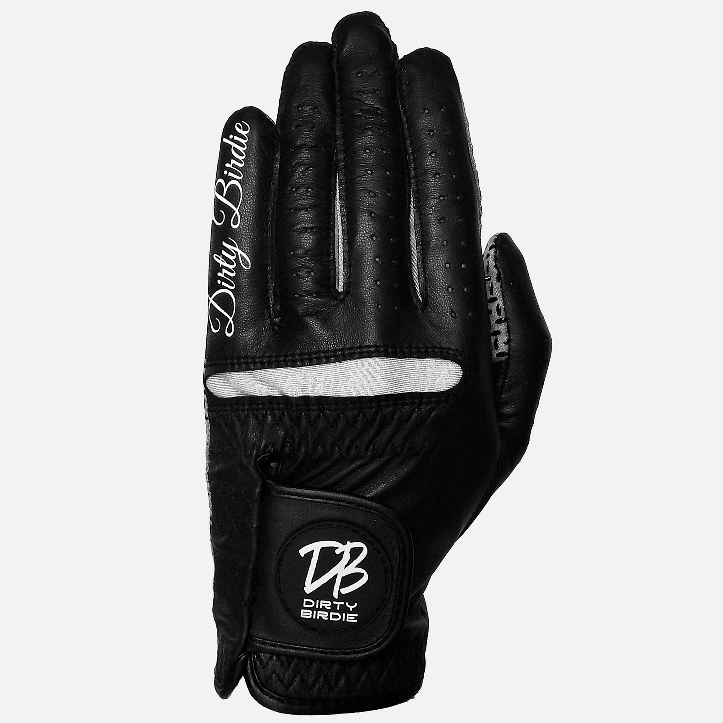 Front view of the signature cabretta leather glove showing full front of golf glove