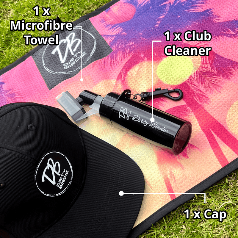 Miami Vice - Golf Towel, Cap & Club Cleaner Bundle