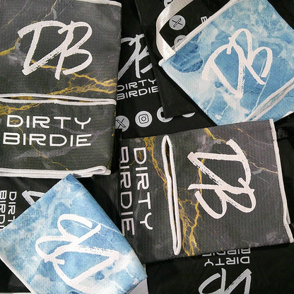 High-performance black and blue Dirty Birdie Golf towel 