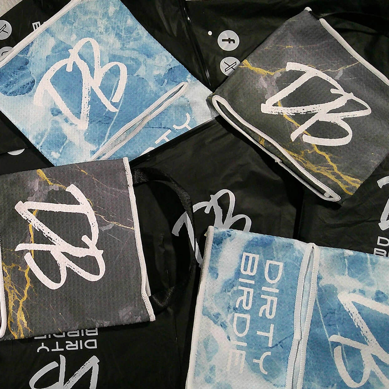 High-performance Blue Ice and Black Lighting Golf Towels